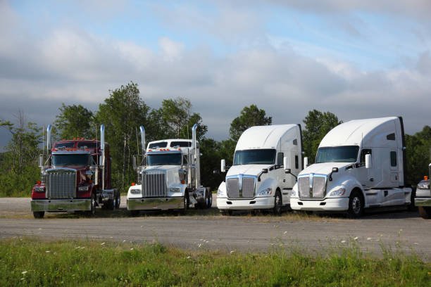 A fleet of trucks representing a successful trucking company